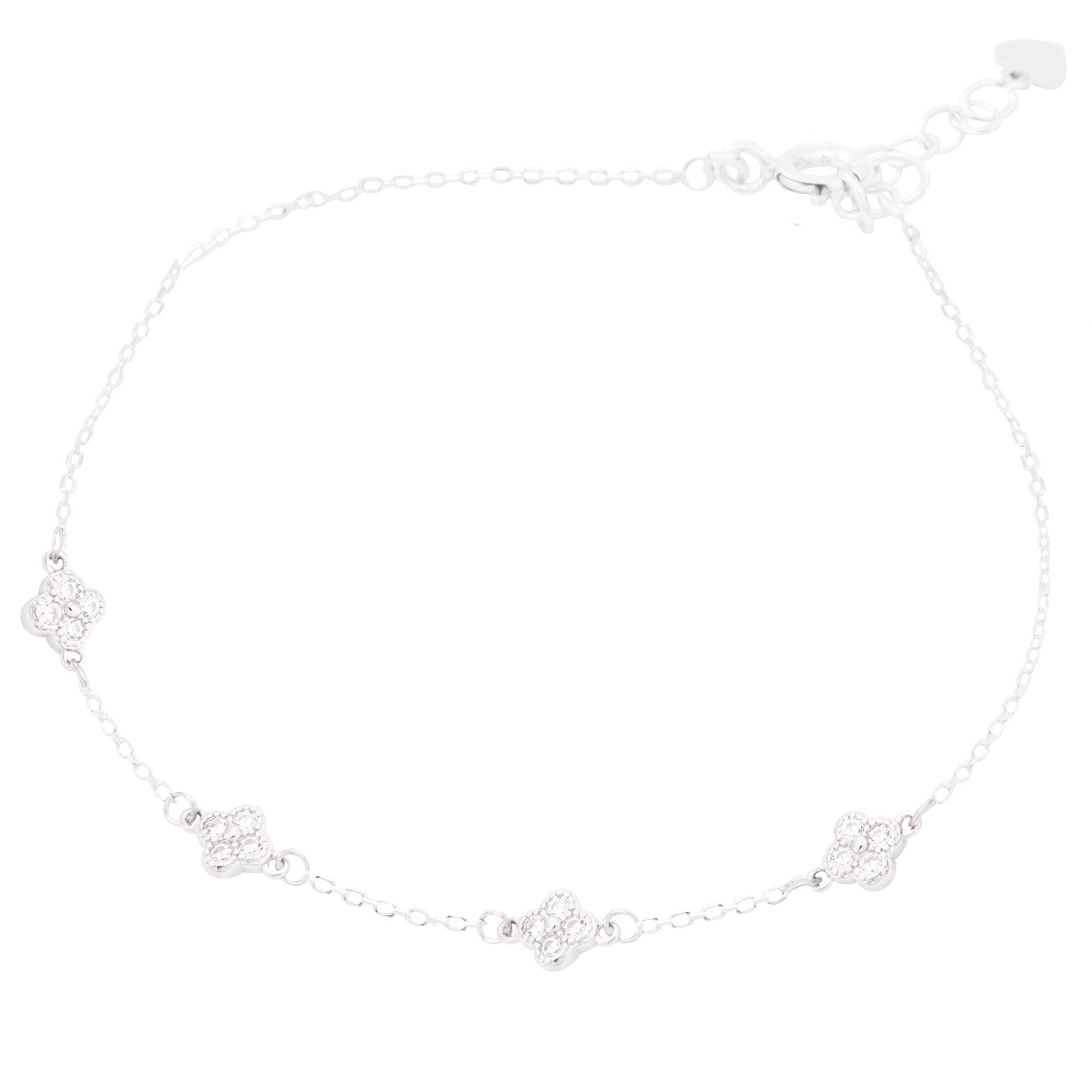 Pulseira Minimalista Trevo Cravejado