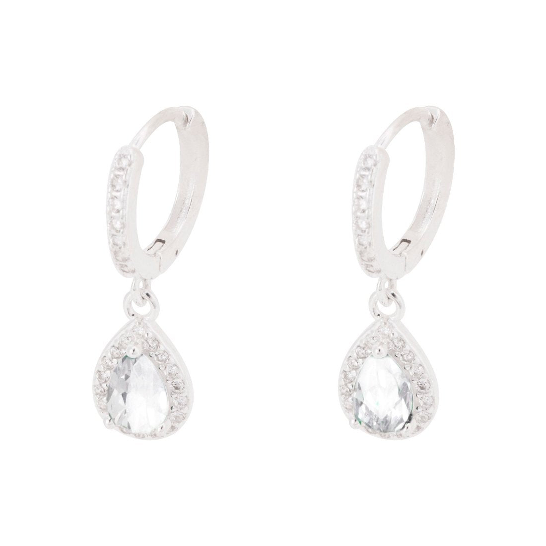Brinco Argola Cravejada Gota Cristal
