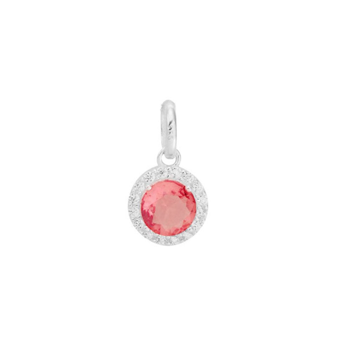 Pingente Redondo Cravejado Pink