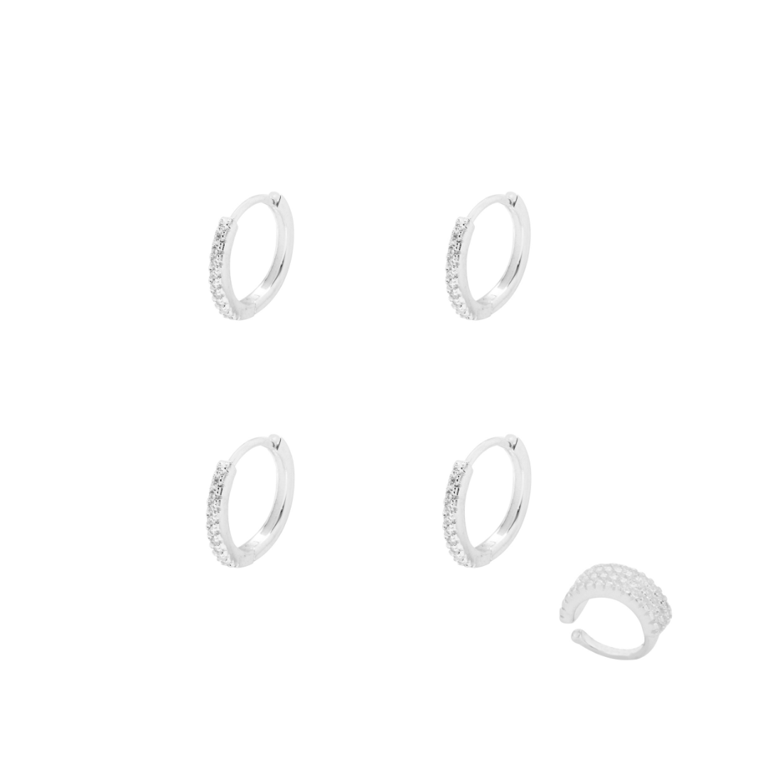 Brinco Trio Argola Piercing Pressão Monica