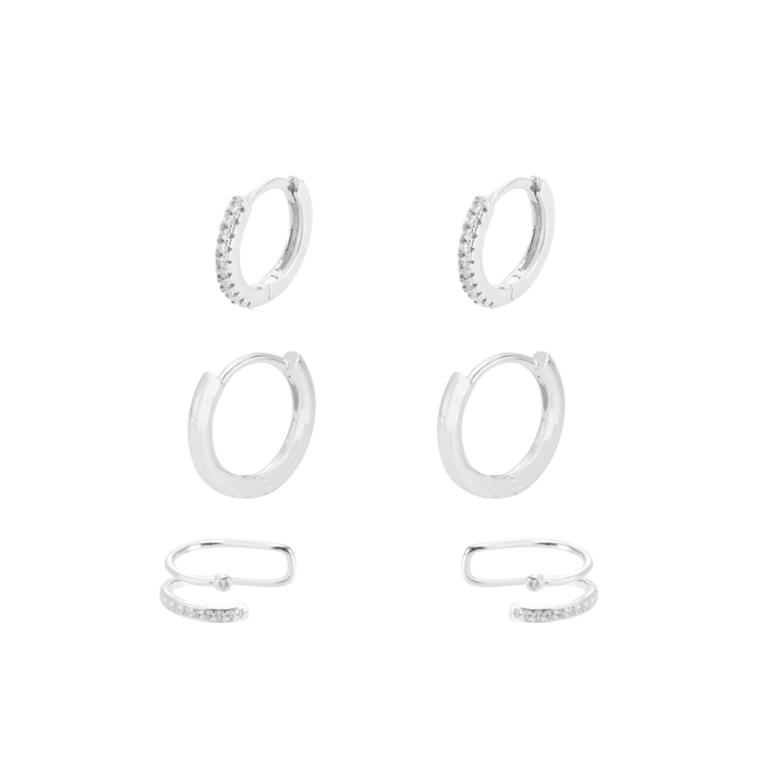 Trio Argola Piercing pressão Sofia