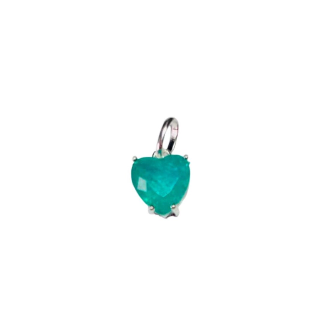 Pingente Coração Fusion Verde Esmeralda