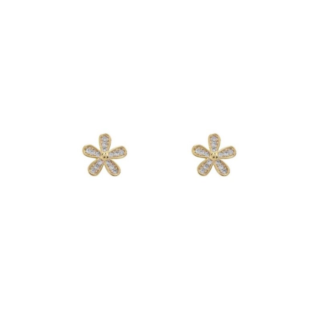 Brinco Flores Cravejadas Semijoia P