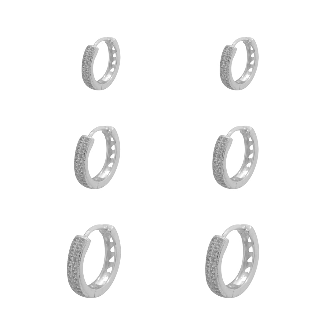 Brinco Trio de Argola Cravejada Maju