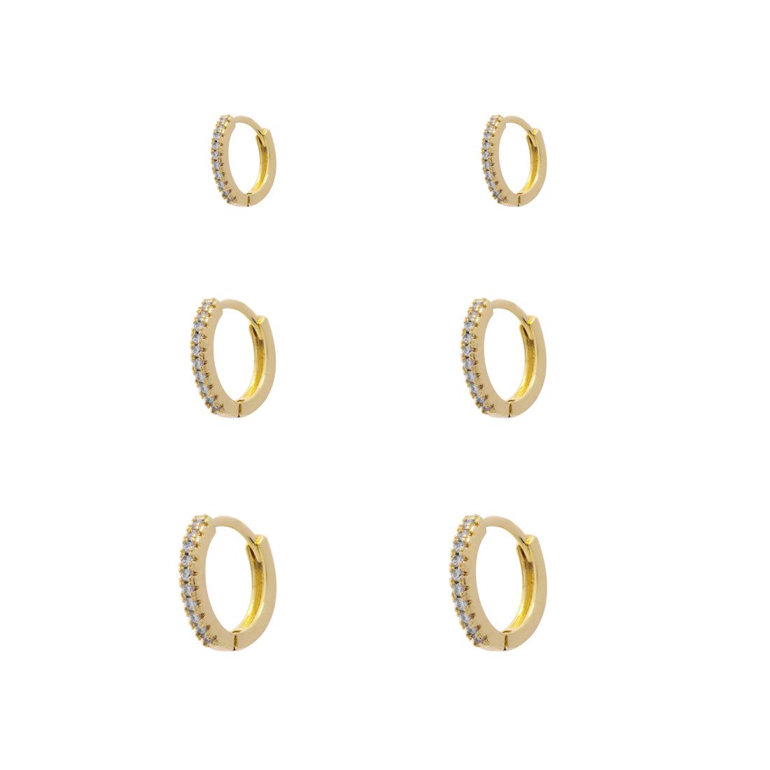 Brinco Trio de Argola Cravejada Mel
