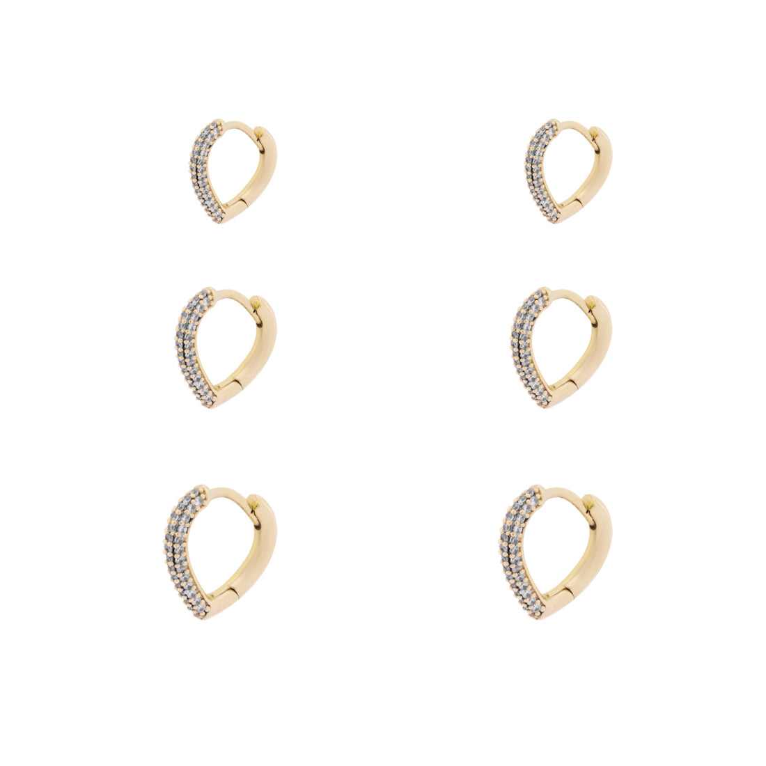 Brinco Trio de Argola Gota Lua