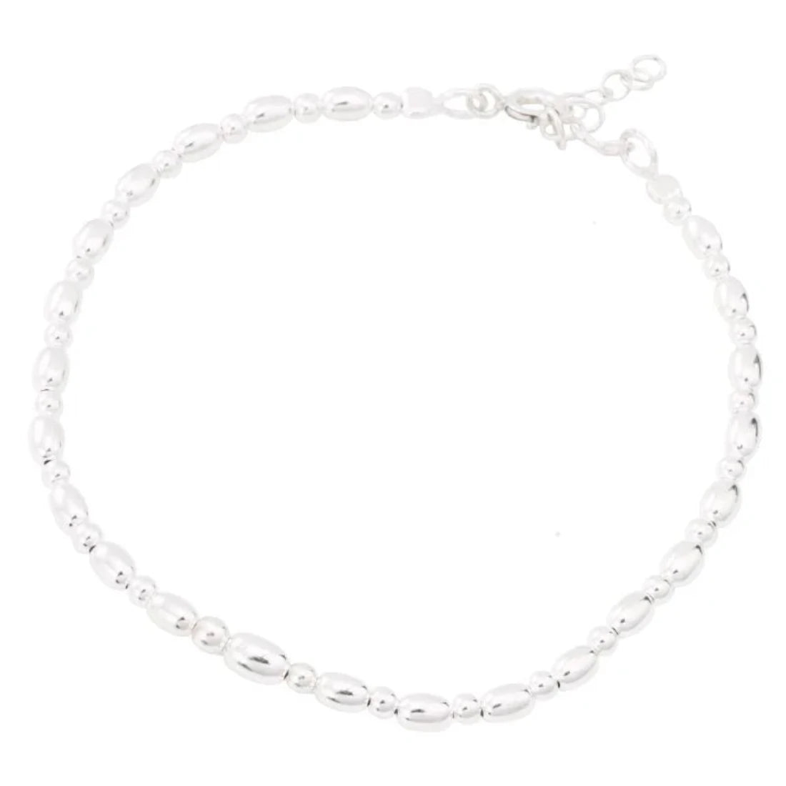 Pulseira Canitilho com Bolinha Prata